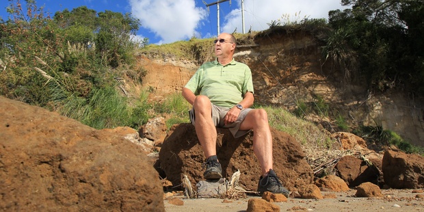 Local Maungatapu resident Barry Benton is concerned about the possibility of high voltage lines coming down on houses. Photo / John Borren