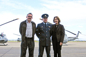 Andrew and Pauline Carson with their son Ben at his air force graduation in August 2009. Ben was killed on Anzac Day 2010. Photo / Supplied