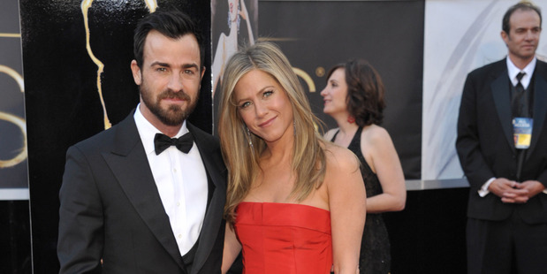 Justin Theroux and Jennifer Aniston. Photo / AP