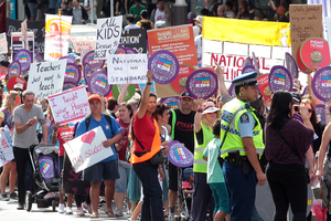 Teachers are taking to the streets to protest against charter schools. Photo / APN