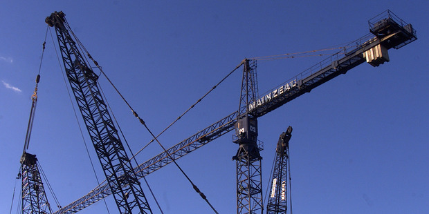 Everything, from Mainzeal's toilet blocks to tower cranes, is being sold off. Photo / Derek Flynn