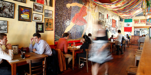 Despite serving up rather bland fare - with plenty of hot sauces on the side- the Mexican Cafe is fun, cheap, cheerful and does a great creme caramel. Photo / Michael Craig