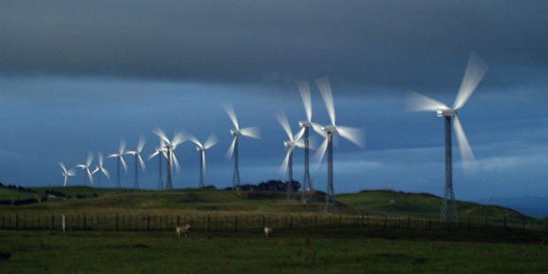 Wind turbines at Trust Power's Tararua Windfarm near Palmerston North. File photo / NZ Herald