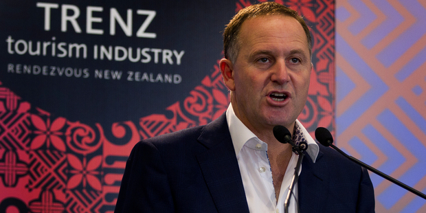 Prime Minister John Key speaking at the Trenz conference. Photo / NZH