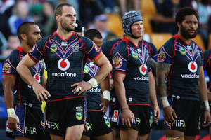 Warriors captain Simon Mannering has plenty to ponder as he seeks to lift his team up the NRL ladder. Photo / Getty Images