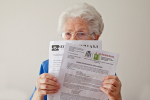 Betty was sent a scam letter from Spain. Photo / Andrew Warner