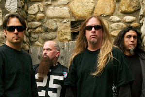 Dave Lombardo, Kerry King, Jeff Hanneman and Tom Araya of Slayer. Photo / Supplied