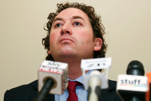 National MP Aaron Gilmore speaks to media during a press conference at Parliament. Photo / Getty