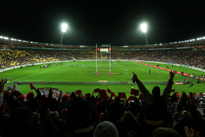 A general view as the Warriors take the field during the round nine NRL match between the New Zealand Warriors and the Canterbury Bulldogs. Photo / Getty Images.