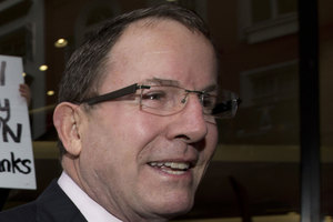 MP John Banks arrives at the Auckland District Court this morning. Photo / Brett Phibbs