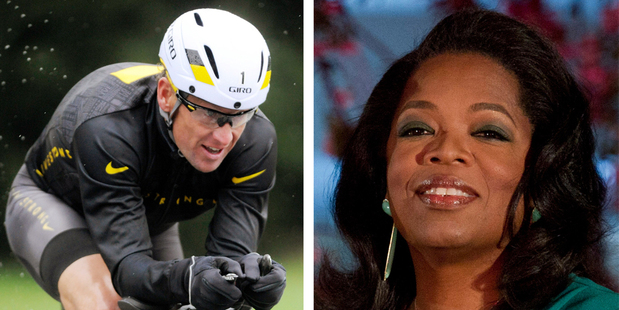 This combination image made of file photos shows Lance Armstrong, left, on Oct. 7, 2012, and Oprah Winfrey, right, on March 9, 2012. Photo / AP