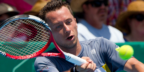 Second seed Philipp Kohlschreiber from Germany is back in action at the Heineken Open today. Photo / Greg Bowker