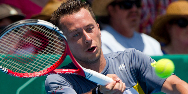 Second seed Philipp Kohlschreiber from Germany is back in action at the Heineken Open today. Photo / Greg Bowker
