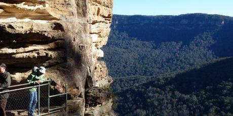 Justine Tyerman looks out from the "tummy" of the first of the Three Sisters. Photo / Chris Tyerman