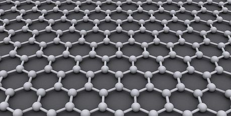 Graphene is made of pure carbon, with atoms arranged in a regular hexagonal pattern, similar to graphite but in a one-atom-thick sheet.