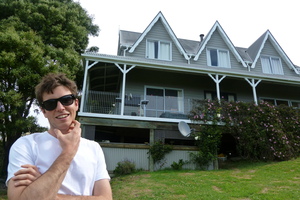 Jack Tame at his childhood home in Christchurch. Photo / Supplied