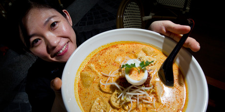 To get an authentic flavour, top your laksa dish with shredded Vietnamese mint or coriander leaves, says Charlotte Ng, head chef of Mamak Malaysian Cafe. Photo / Sarah Ivey
