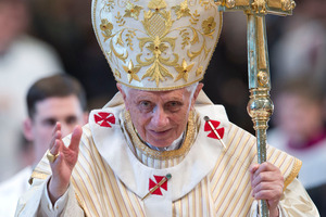 Pope Benedict XVI is one of many well-known personalities that Debenedetti has 'killed off' on Twitter. Photo / AP