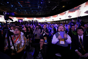 Attendees gather at the International Consumer Electronics Show in Las Vegas. Photo / AP