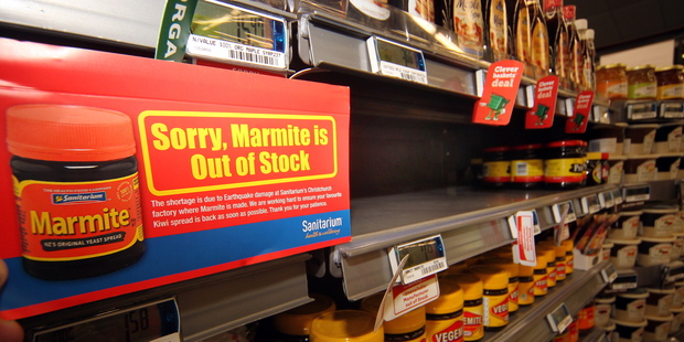 Marmite, or lack of, at New World Wanganui. Photo / Stuart Munro
