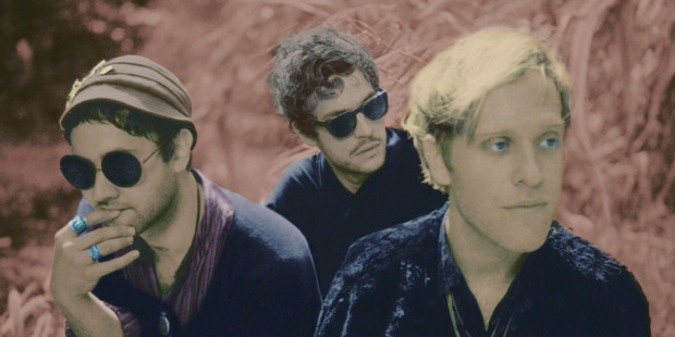 Ruban Nielson (left), Greg Rogove and Jake Portrait of Unknown Mortal Orchestra. Photo / Supplied