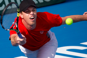 Fourth seed Sam Querrey. Photo / Greg Bowker.