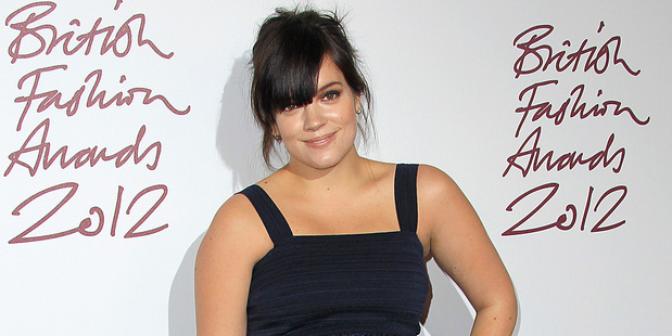A pregnant Lily Allen at the British Fashion Awards in November. Photo/AP