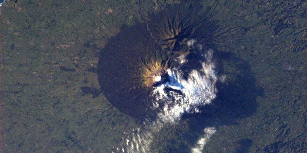 Mt Taranaki, as seen from space. Photo / Twitter