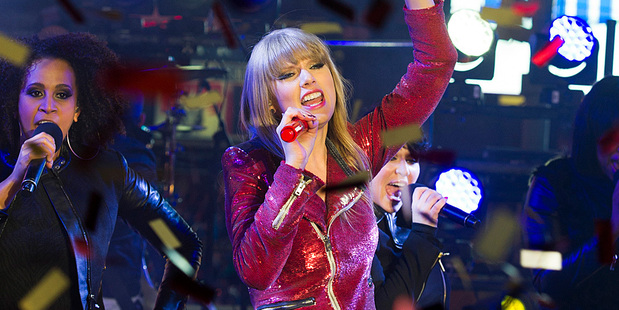 Taylor Swift performs in Time Square on New Year's Eve. Photo/AP