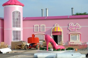 The real life Barbie Dreamhouse is nearly ready for opening.Photo / AFP