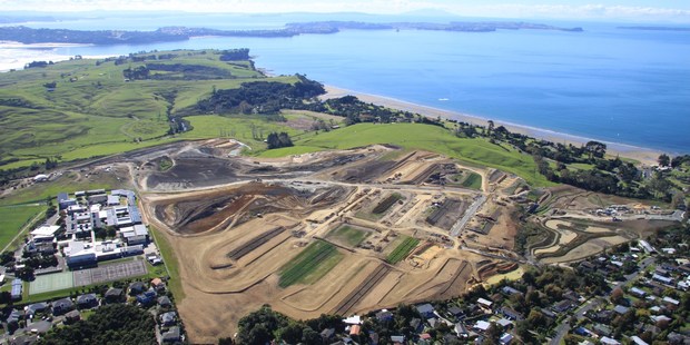 An aerial view of the Long Bay housing development, where work on 2000 new homes has just begun. Photo / supplied