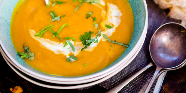 Pumpkin and Green Curry Soup. Photo / NZH