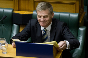 Finance Minister Bill English, after delivering his fifth Budget to Parliament today. Photo / Mark Mitchell