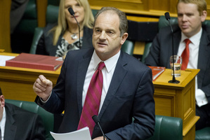 David Shearer responds after the reading of the Budget. Photo / Mark Mitchell