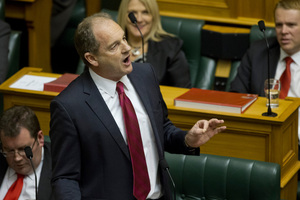 Opposition leader David Shearer responding after the reading of the Budget, Photo / Mark Mitchell