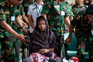 Reshma Begum, 19, said she crawled through the collapsed building searching for food and water. Photo / AP