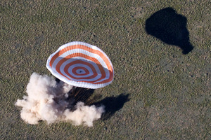 Nasa images show the Soyuz spacecraft as it land. Photo / AP