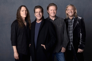 The Eagles (from left) Glenn Frey, Don Felder, Don Henley, Joe Walsh, Timothy B. Schmit as they were in 1977. Photo / Supplied