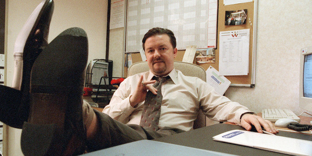 Ricky Gervais as David Brent in his UK version of 'The Office'. Photo / Supplied