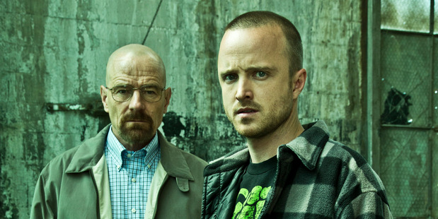 Walter White (Bryan Cranston) and Jess Pinkham (Aaron Paul) in Breaking Bad. Photo / Supplied