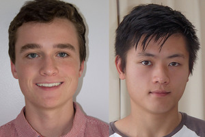 Thomas Leggat, left, and Nicholas On were presented with the Prime Minister's Award for Academic Excellence at a ceremony at Government House this afternoon. Photo / supplied