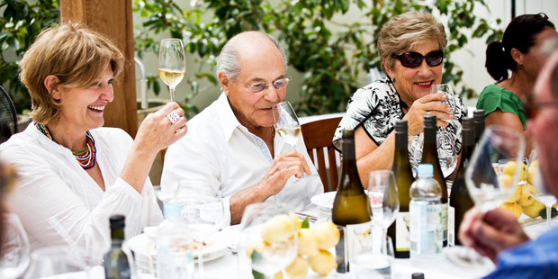 Luncheon hosted by Kim Crawford and his wife Erica in their home, with special guest Anthony Terlato. Photograph / Babiche Martens.