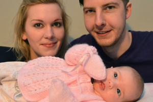 Erica Gunther and Thomas Jones, who says he was told by doctors he would be a father 10 minutes before Laurelin was delivered. Photo / Otago Daily Times