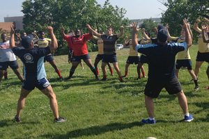 Schoolboy rugby players in Washington DC respond enthusiastically to the New Zealanders' coaching. Photo / Supplied
