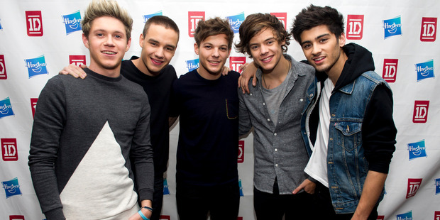 One Direction, from left, Niall Horan, Liam Payne, Louis Tomlinson, Harry Styles and Zayn Malik. Photo / AP