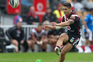 Playmaker Shaun Johnson was not amused at being benched in the horror show against the Panthers. Photo / Brett Phibbs