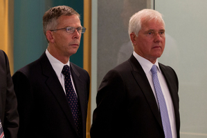 Paul Cropp (left) and Robert Whale appeared together in the High Court in April. Photo / Brett Phibbs