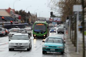 Link buses seem particularly prone to advertising that blocks the view. Photo / Janna Dixon