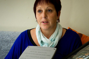 Tracey Gibb with a plaque she would like placed at the spot where her son, Joshua Bennie, died. Photo / Hawkes Bay Today