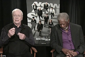 A screenshot of Morgan Freeman asleep on live TV.